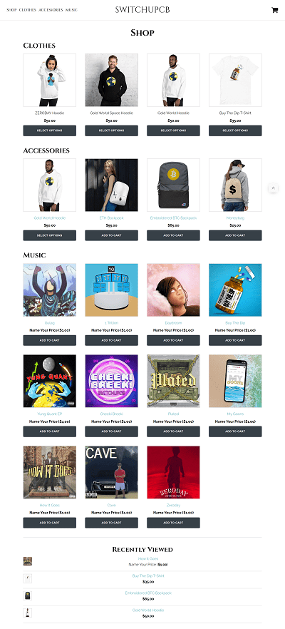 SwitchUpCB Shop Page
