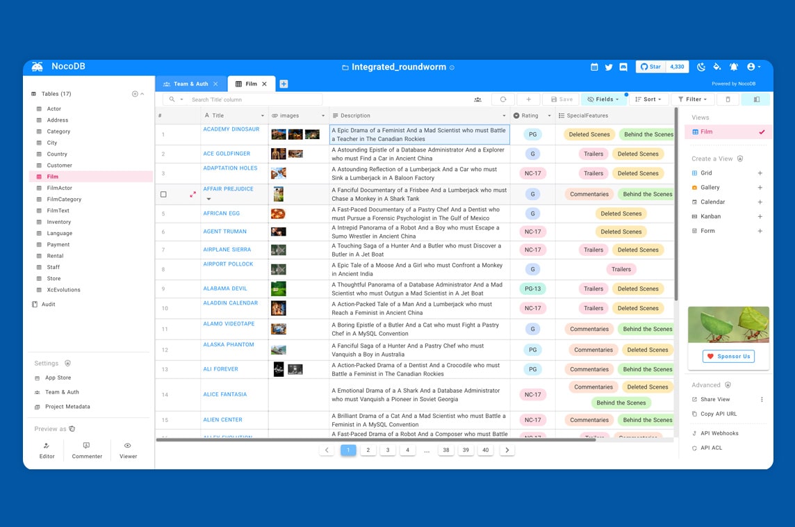 NocoDB Demo Screenshot